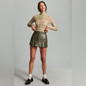 Anthropologie Pilcro Sheer Plaid Turtleneck Top